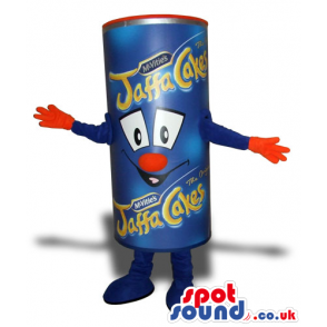 Blue Jaffa Cakes Package Plush Mascot With Cute Face - Custom