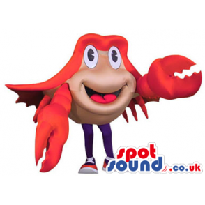 Customizable Cartoon Red And Beige Crab Plush Mascot - Custom