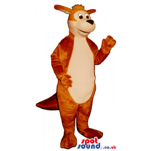 Customizable Brown Kangaroo Plush Mascot With A White Belly -