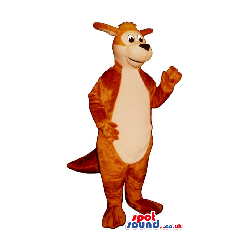 Customizable Brown Kangaroo Plush Mascot With A White Belly -