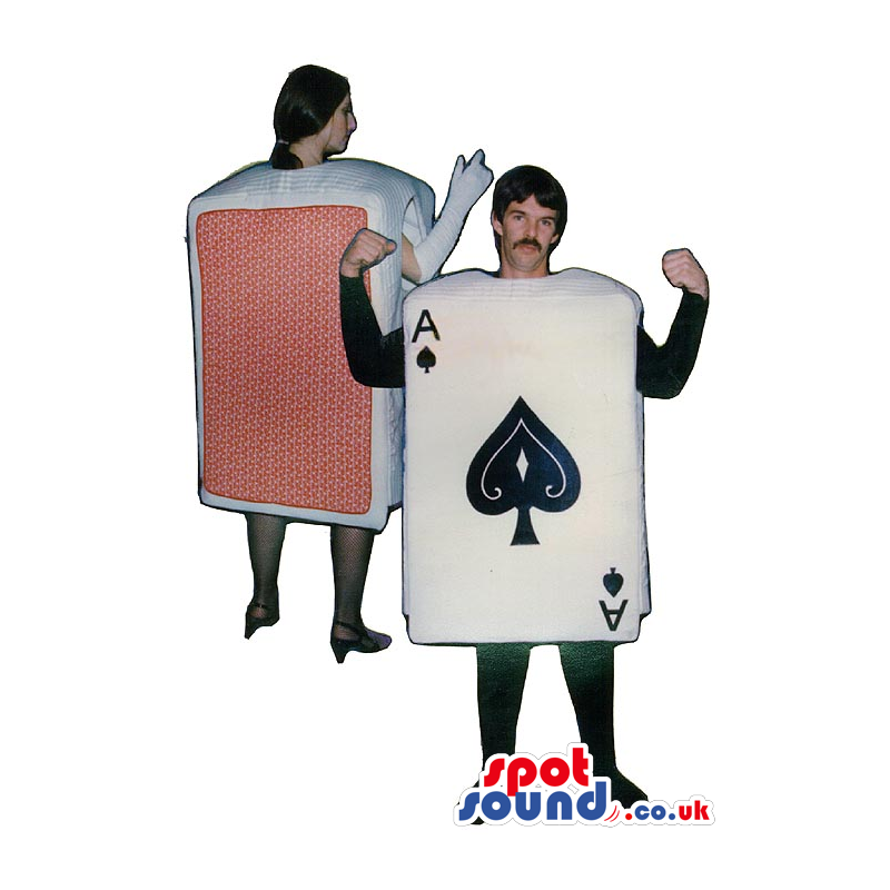 Two Big Ace Poker Cards Couple Adult Size Costumes - Custom