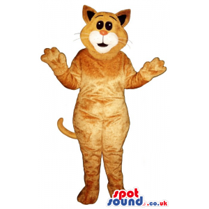 Customizable All Brown Cat Plush Mascot With A White Mouth -