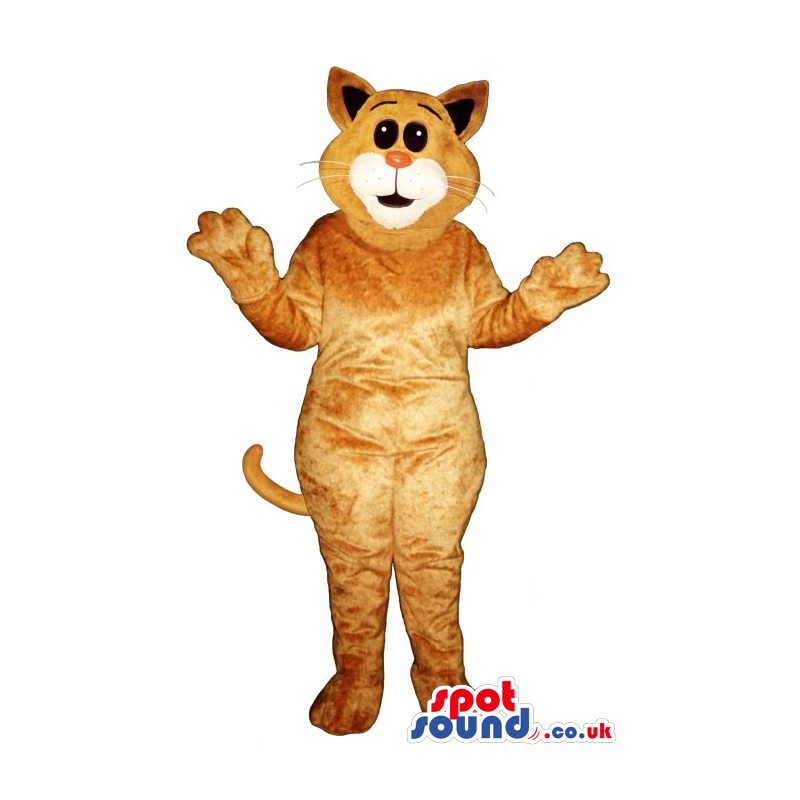 Customizable All Brown Cat Plush Mascot With A White Mouth -