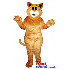 Customizable All Brown Cat Plush Mascot With A White Mouth -