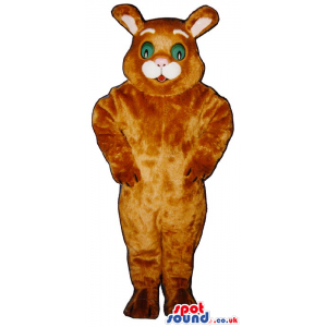 Customizable Brown Cat Plush Mascot With Green Eyes. - Custom