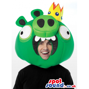 Cute Green Angry Birds Character Adult Size Mask Head - Custom