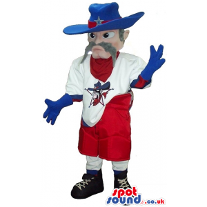 Cowboy Plush Mascot Wearing Sports Garments And A Hat - Custom