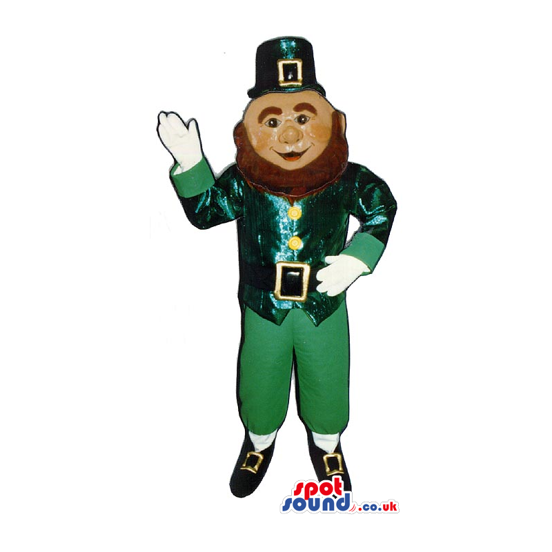 Shinny Leprechaun Irish Character Mascot For St. Patrick'S Day