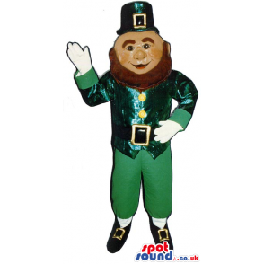 Shinny Leprechaun Irish Character Mascot For St. Patrick'S Day