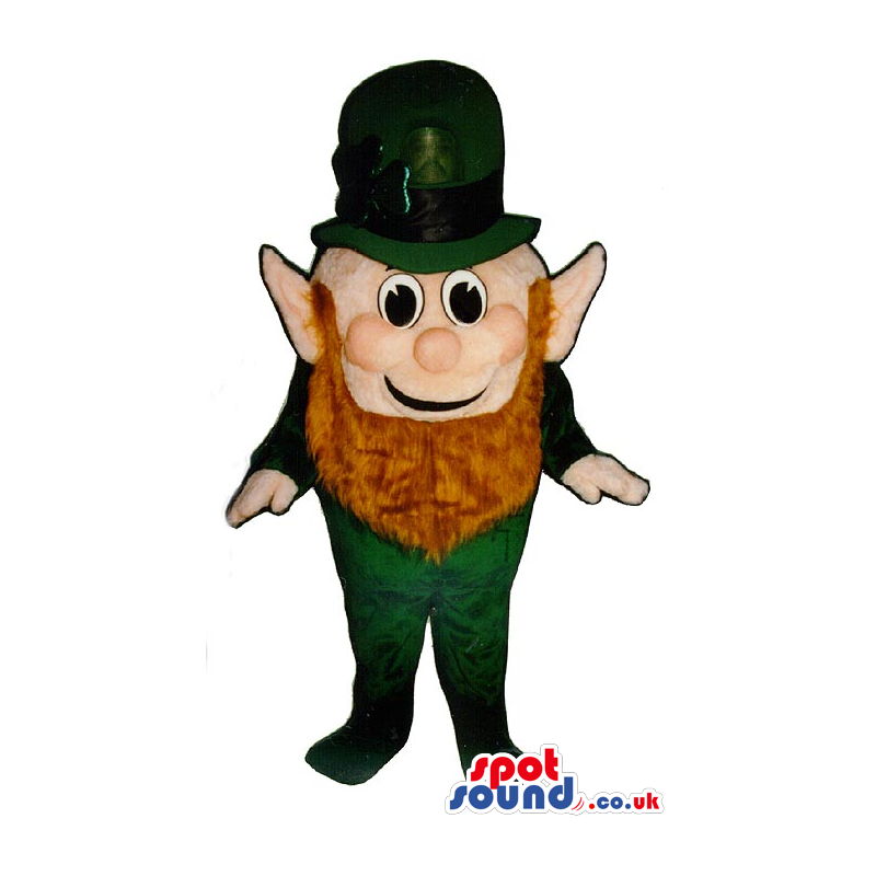 Small Leprechaun Irish Character Mascot With An Orange Beard -
