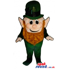 Small Leprechaun Irish Character Mascot With An Orange Beard -