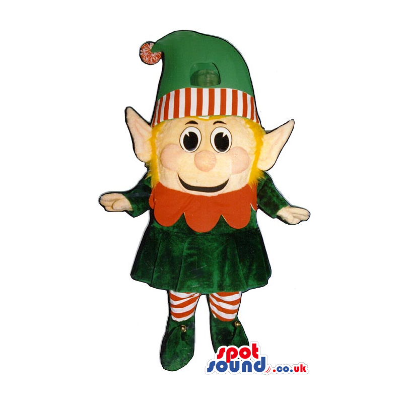 Small Dwarf Character Mascot With A Pointy Hat And Yellow Hair