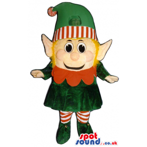 Small Dwarf Character Mascot With A Pointy Hat And Yellow Hair