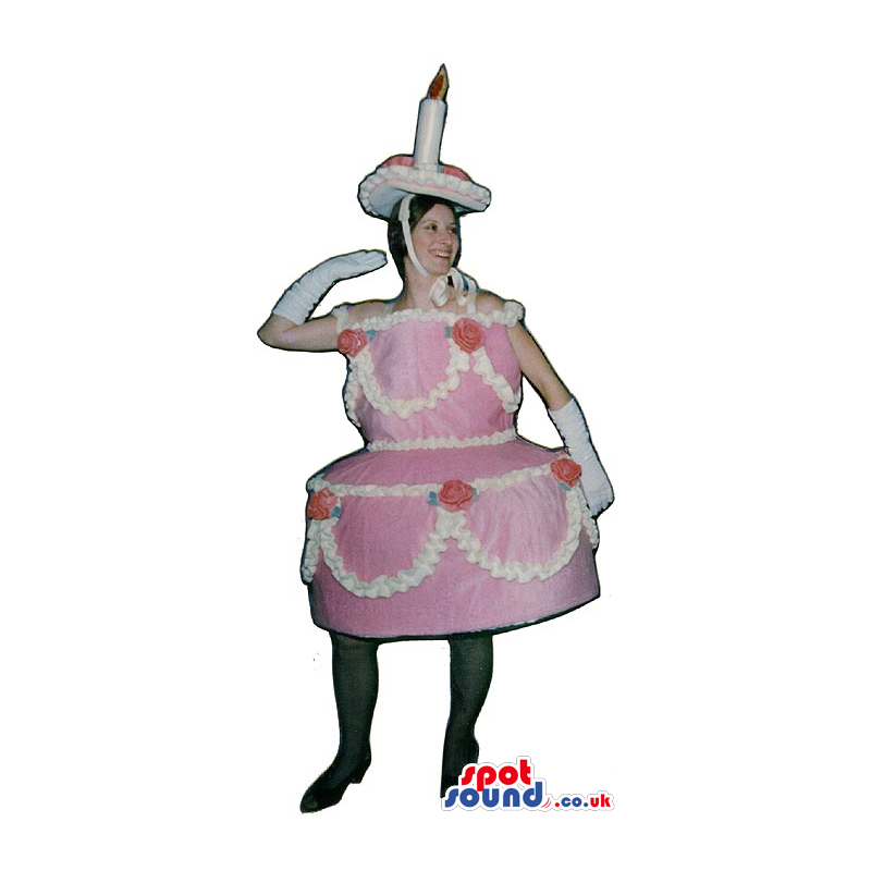 Big Pink Birthday Cake Adult Size Plush Costume Or Mascot. -