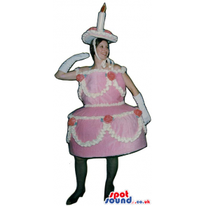 Big Pink Birthday Cake Adult Size Plush Costume Or Mascot. -