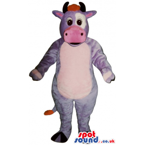 Fantasy Purple And Pink Cow Mascot With A White Belly - Custom