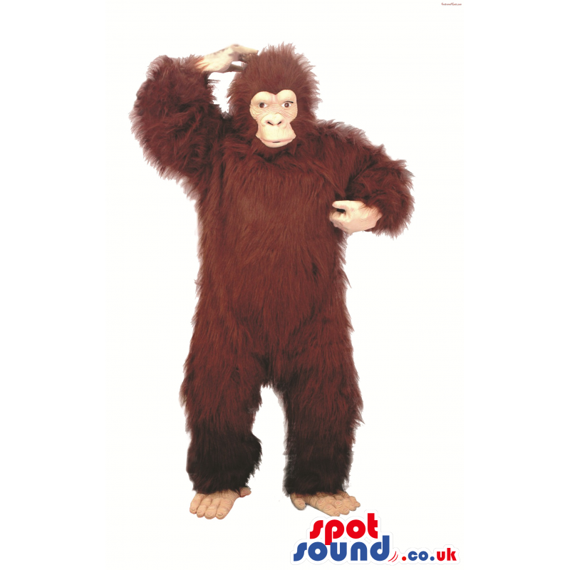 Big Hairy Brown Chimpanzee Or Gorilla Plush Mascot - Custom