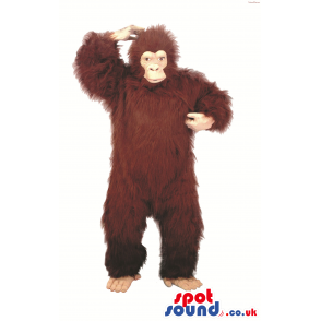 Big Hairy Brown Chimpanzee Or Gorilla Plush Mascot - Custom
