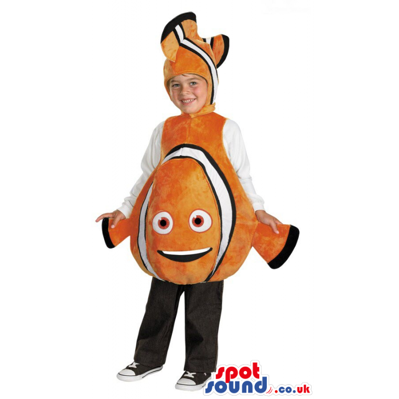 Orange And White Nemo Fish Character Children Size Plush