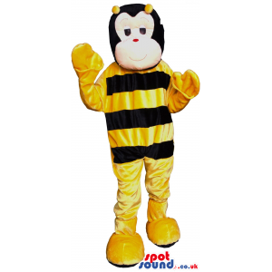 Customizable Angry Bee Plush Mascot With Three Black Stripes -