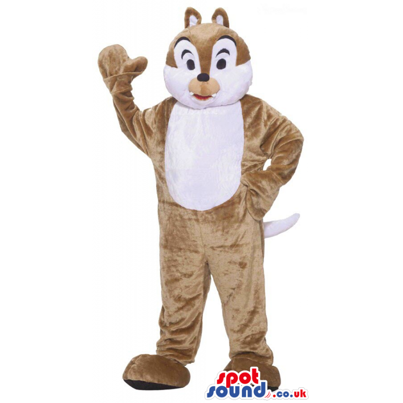 Customizable Cute Brown Chipmunk Plush Mascot With A White