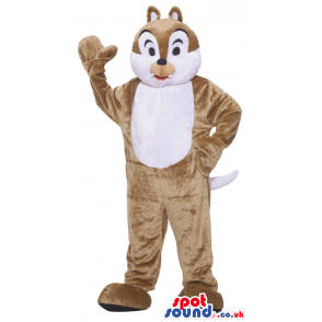 Customizable Cute Brown Chipmunk Plush Mascot With A White