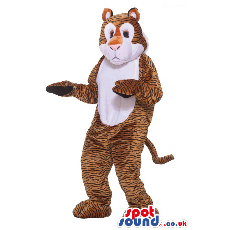 Customizable Cute Brown Leopard Plush Mascot With A White Belly