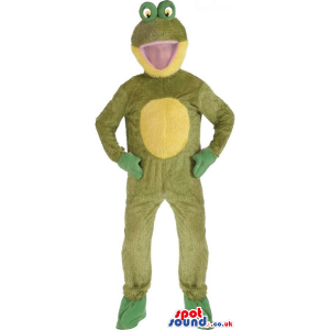 Big Green And Yellow Frog Adult Size Plush Costume - Custom