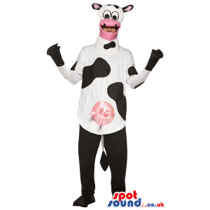 White And Black Cow Adult Size Plush Costume Or Mascot - Custom