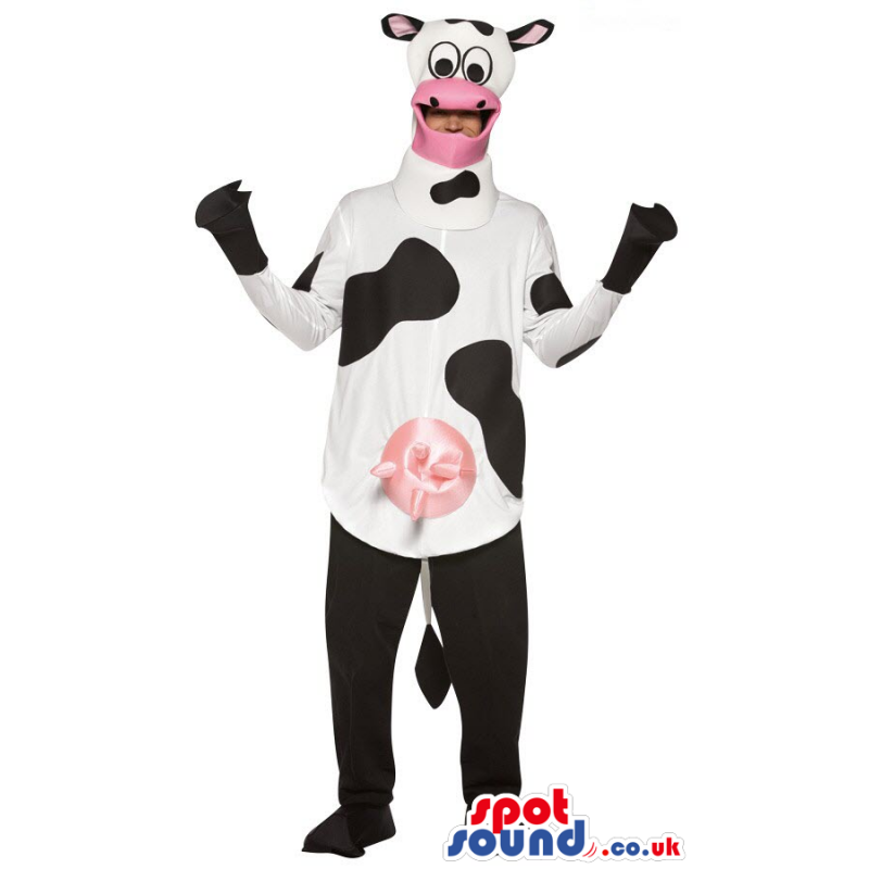 White And Black Cow Adult Size Plush Costume Or Mascot - Custom