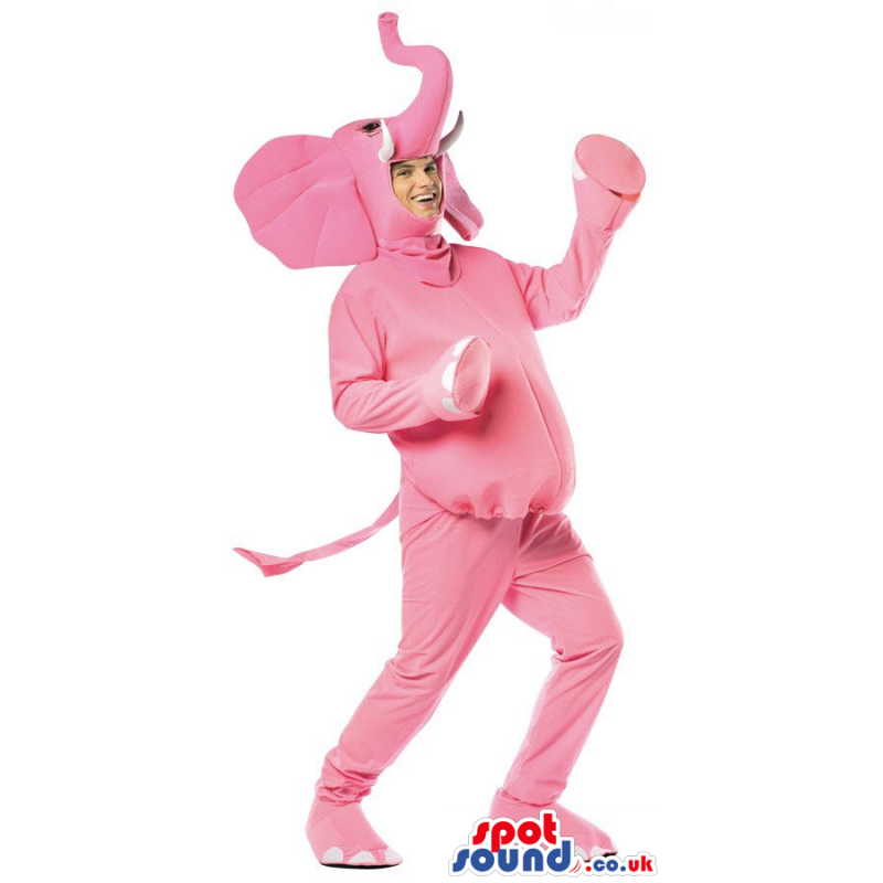 All Pink Elephant Adult Size Plush Costume Or Mascot - Custom