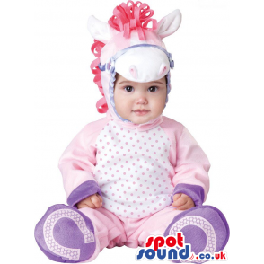 Pink And Purple Cute Pony Baby Size Plush Costume - Custom