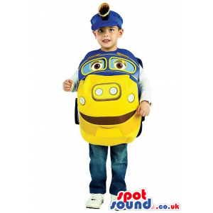 Cute Cartoon Blue And Yellow Train Children Size Costume -