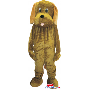 Customizable Brown Dog Plush Mascot With A Cute Tongue - Custom