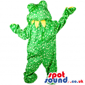 Customizable Green Dog Plush Mascot With Yellow Dots - Custom
