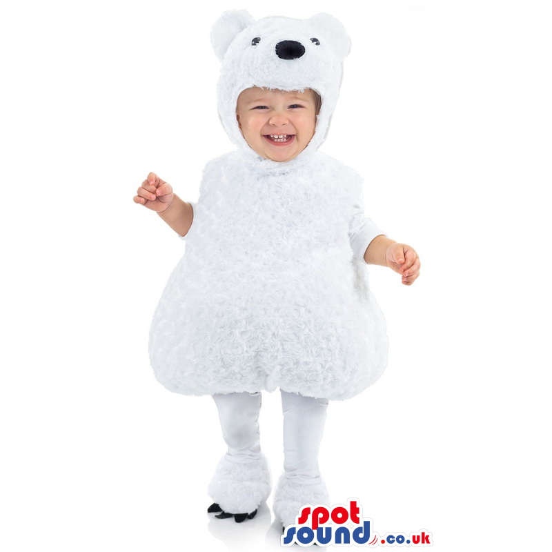 Cute Hairy Polar Bear Animal Baby Size Plush Costume - Custom