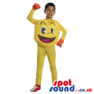 Cool Yellow Pac Man Video Game Character Children Size Costume