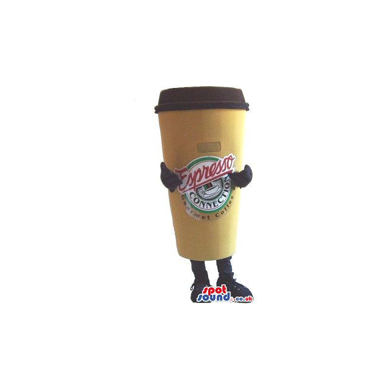 Big Coffee Cup Plush Mascot With A Logo And No Face - Custom