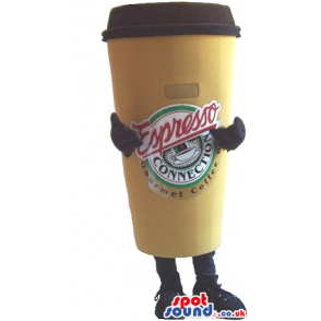 Big Coffee Cup Plush Mascot With A Logo And No Face - Custom