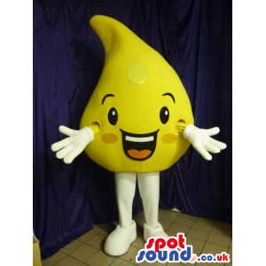 Big Yellow Oil Drop Plush Mascot With A Cute Face. - Custom