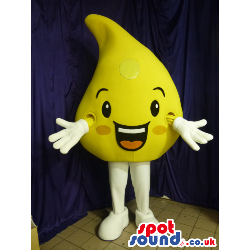 Big Yellow Oil Drop Plush Mascot With A Cute Face. - Custom