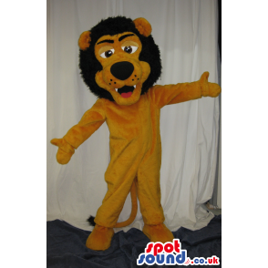 Big Lion Plush Mascot With Big Brown Hair And Funny Face -