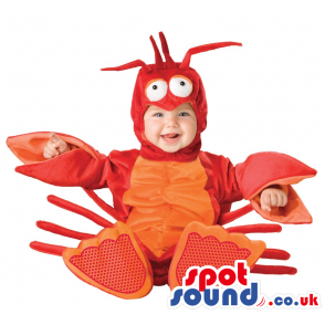 Funny Red And Orange Lobster Baby Size Plush Costume - Custom