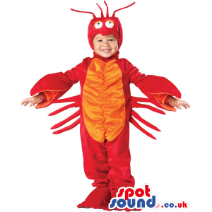 Funny Red And Orange Lobster Children Size Plush Costume -