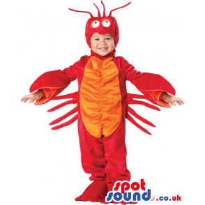 Funny Red And Orange Lobster Children Size Plush Costume -