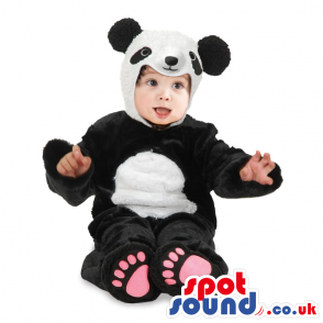 Cute Black And White Panda Bear Baby Size Plush Costume -