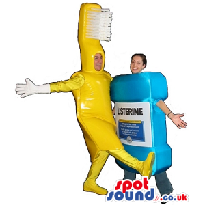 Listerine Bottle And Toothbrush Adult Size Disguise Or Mascot -