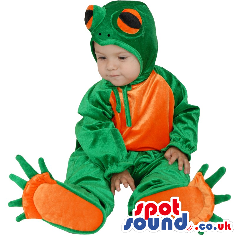 Cute Green And Orange Frog Baby Size Shinny Costume - Custom