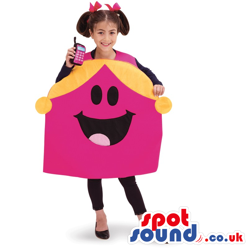 Pink And Yellow Mr. Men Cartoon Character Children Size Costume