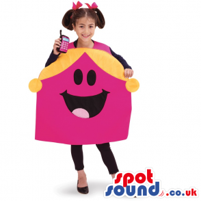 Pink And Yellow Mr. Men Cartoon Character Children Size Costume